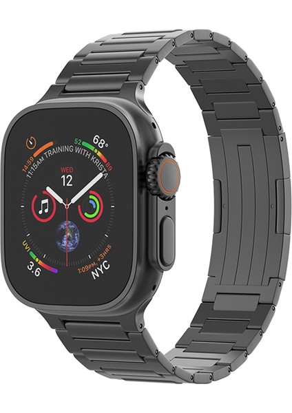 Apple Watch 10 46MM/ULTRA 2/ultra 49MM/9 8 7 45MM/SE (2023) Se (2022) Se 6 5 4 44MM/3 2 1 42MM Yedek Titanyum Alaşımlı Saat Kayışı - Siyah (Yurt Dışından) fırsatları