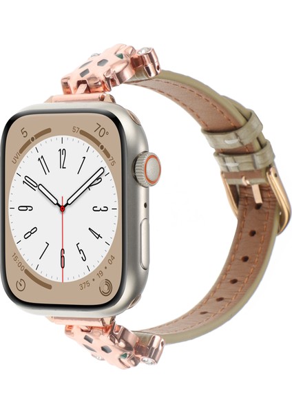 Apple Watch Series 10 46MM/ULTRA 2 Ultra 49MM/9 8 7 45MM/SE (2023) Se (2022) Se 6 5 4 44MM/3 2 1 42MM Saat Kayışı - Gül Altın/kahverengi (Yurt Dışından) modelleri