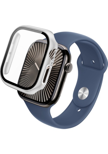 Apple Watch Series 10 46MM Kılıf Için Imak Tam Korumalı Temperli Cam Filmli Entegre Watch Pc Kılıfı - Gümüş (Yurt Dışından) fırsatları