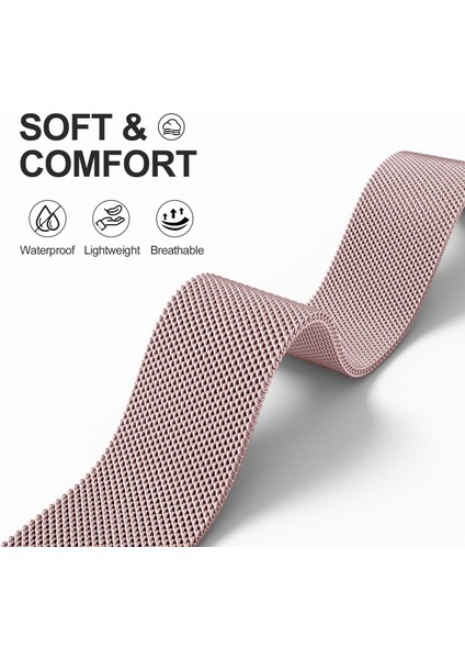 Apple Watch Series 10 42MM/9 8 7 41MM/SE (2023) Se (2022) Se 6 5 4 40MM/3 2 1 38MM Metal Kayışlı Saat Kayışı - Gül Pembesi (Yurt Dışından) modelleri