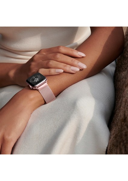 Apple Watch Series 10 42MM/9 8 7 41MM/SE (2023) Se (2022) Se 6 5 4 40MM/3 2 1 38MM Metal Kayışlı Saat Kayışı - Gül Pembesi (Yurt Dışından) fırsatları