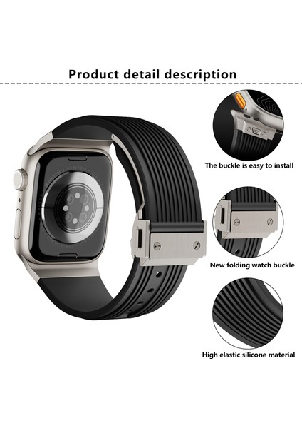 Kalebol Apple Watch 10 46MM/ULTRA 2/ultra 49MM/9 8 7 45MM/SE (2023) Se (2022) Se 6 5 4 44MM/3 2 1 42MM Silikon Saat Kayışı - Gri (Yurt Dışından) modelleri