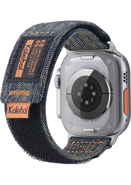 Kalebol Apple Watch Series 10 42MM/9 8 7 41MM/SE (2023) Se (2022) Se 6 5 4 40MM/3 2 1 38MM Kot Saat Kayışı Magic Tape Ayarlanabilir Bant-Siyah (Yurt Dışından) modelleri