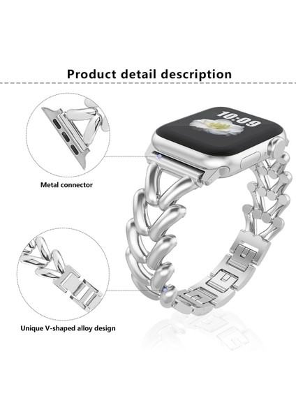 Kalebol Apple Watch Series 10 42MM/9 8 7 41MM/SE (2023) Se (2022) Se 6 5 4 40MM/3 2 1 38MM Saat Bandı Çinko Alaşımlı Kayış V Şeklinde-Yıldız Işığı (Yurt Dışından) fiyatları