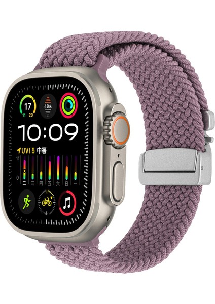 Apple Watch Series 10, 9, 8, 7, Se, 6, 5, 4, 3, 2, 1, 42 Mm, 41 Mm, 40 Mm, 38 mm Paraşüt Tokalı Naylon Örgülü Saat Kayışı - Dumanlı Mor (Yurt Dışından) fırsatları
