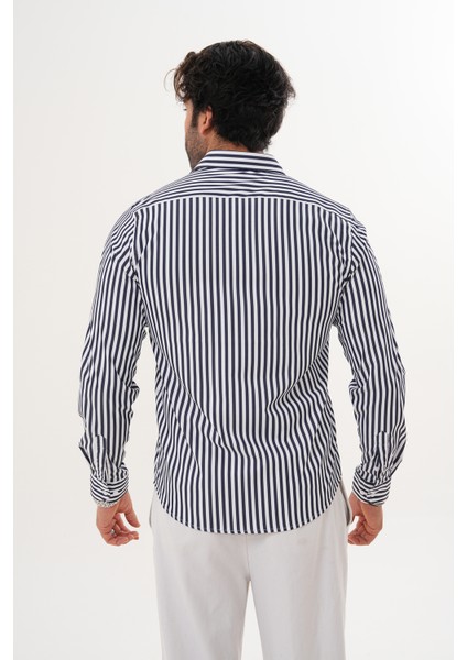 Gömlek Pamuklu Çizgili Regular Erkek Gömlek fırsatları