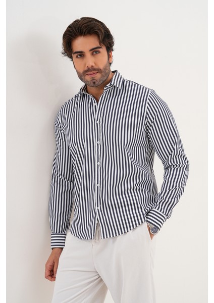 Gömlek Pamuklu Çizgili Regular Erkek Gömlek indirimleri