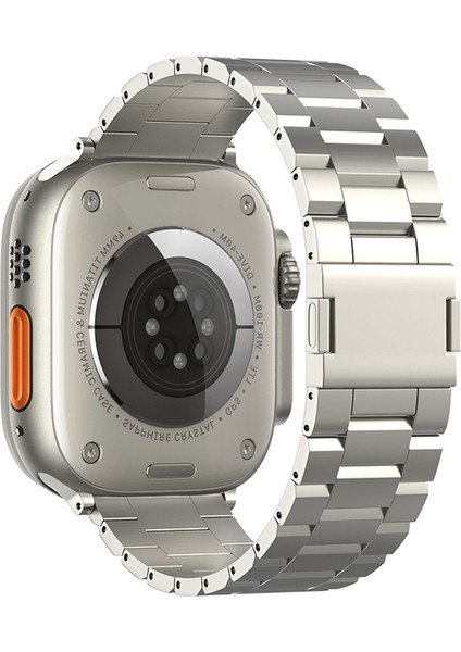 Apple Watch Series 10 46MM/ULTRA 2/ultra 49MM/9 8 7 45MM/SE (2023) Se (2022) Se 6 5 4 44MM/3 2 1 42MM Titanyum Alaşımlı Bant-Titanyum (Yurt Dışından)