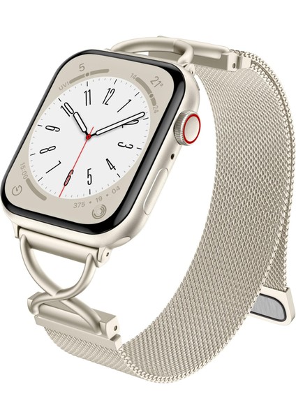 Apple Watch Series 10, 9, 8, 7, Se, 6, 5, 4, 3, 2, 1, 42 Mm, 41 Mm, 40 Mm, 38 mm Metal Kayışlı Bileklik - Starlight Için L Beden Saat Kayışı (Yurt Dışından) fiyatları