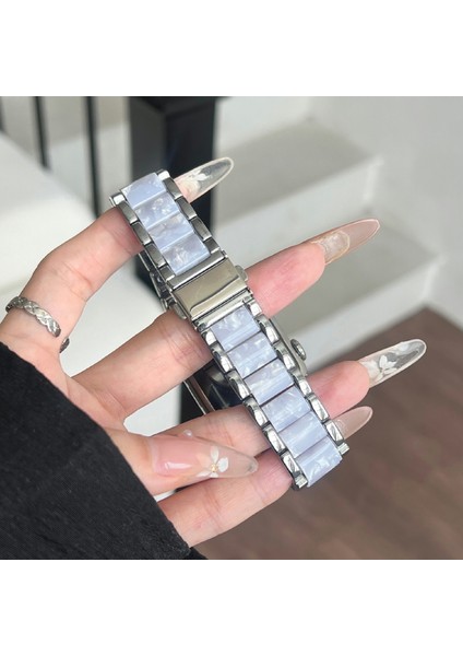 Apple Watch Series 10 46MM/ULTRA 2 Ultra 49MM/SERIES 9 8 7 45MM/SE (2023) Se (2022) Se 6 5 4 44MM/3 2 1 42MM Için 3 Boncuklu Kayış - Gümüş Ekleme (Yurt Dışından) indirimleri