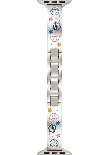 Apple Watch Series 10 46MM/ULTRA 2 Ultra 49MM/9 8 7 45MM/SE (2023) Se (2022) Se 6 5 4 44MM/3 2 1 42MM Metal Saat Kayışı-Starlight (Yurt Dışından)