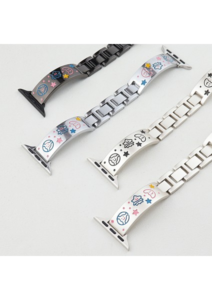 Apple Watch Series 10 46MM/ULTRA 2 Ultra 49MM/9 8 7 45MM/SE (2023) Se (2022) Se 6 5 4 44MM/3 2 1 42MM Metal Saat Kayışı-Starlight (Yurt Dışından) indirimleri