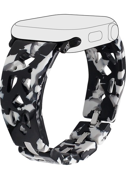 Apple Watch Series 10 46MM/ULTRA 2/ Ultra 49MM/9 8 7 45MM/SE (2023) Se (2022) Se 6 5 4 44MM/3 2 1 42MM Bilezik Saat Bandı-Siyah Için Reçine Kayış (Yurt Dışından)