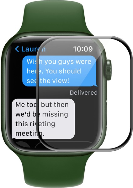 Enkay Hat Prınce Apple Watch Series 9/8/7 41MM 3D Tam Kapsama Pet Kavisli Sıcak Bükme Ultra Şeffaf Ekran Koruyucu - Siyah (Yurt Dışından)