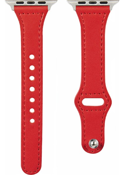 Kalebol Apple Watch 10 46MM/ULTRA 2/ultra 49MM/9 8 7 45MM/SE (2023) Se (2022) Se 6 5 4 44MM/3 2 1 42MM Saat Kayışı, Küçük Tokalı - Kırmızı (Yurt Dışından)