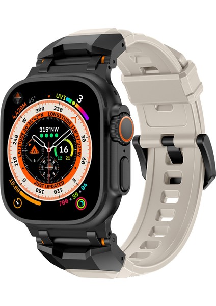 Apple Watch 10 46MM/ULTRA 2/ultra 49MM/9 8 7 45MM/SE (2023) Se (2022) Se 6 5 4 44MM/3 2 1 42MM Sıvı Silikon Kayış-Titanyum+Starlight Için (Yurt Dışından) fiyatları