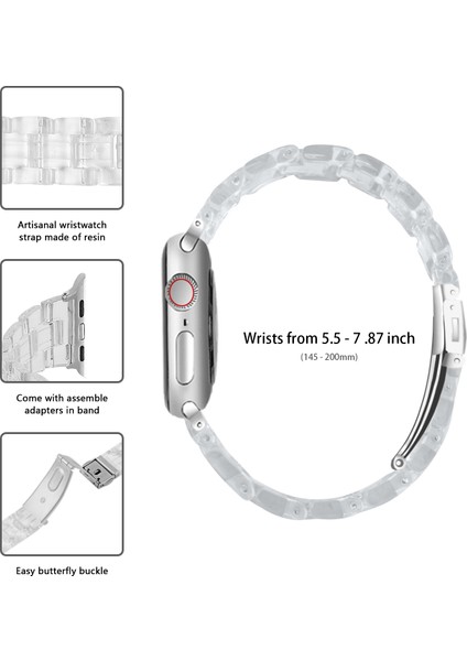 Apple Watch Series 10 46MM/ULTRA 2 Ultra 49MM/9 8 7 45MM/SE (2023) Se (2022) Se 6 5 4 44MM/3 2 1 42MM Için Hafif Renkli Reçine Saat Kayışı Değişimi - Şeffaf (Yurt Dışından) fırsatları