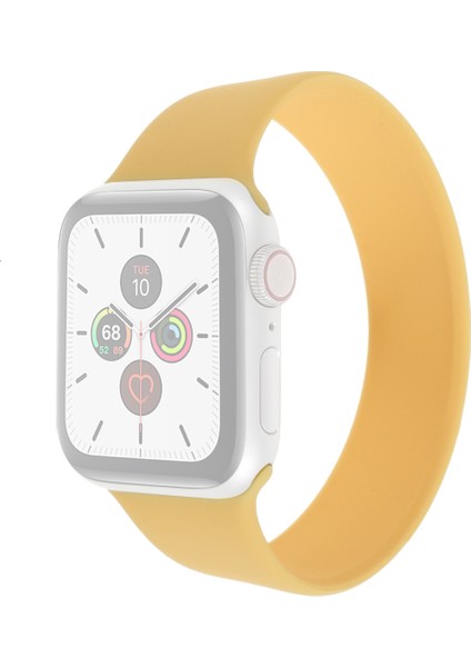 Apple Watch Series 10 46MM/ULTRA 2 Ultra 49MM/9 8 7 45MM/SE (2023) Se (2022) Se 6 5 4 44MM/3 2 1 42MM Için Silikon Akıllı Saat Bandı Bilek Kayışı, Boyut: L-Sarı (Yurt Dışından)