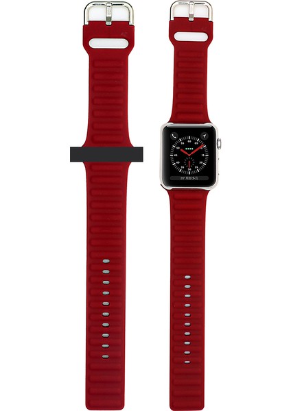 Apple Watch Series 10 46MM/ULTRA 2 Ultra 49MM/9 8 7 45MM/SE (2023) Se (2022) Se 6 5 4 44MM/3 2 1 42MM Için Yeni Stil Yumuşak Silikon Saat Kayışı - Kırmızı (Yurt Dışından) fırsatları