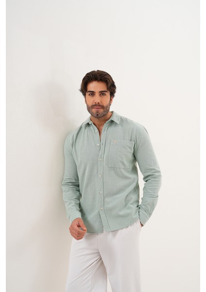 Gömlek %100 Pamuk Yıkamalı Mevsimlik Oversize Erkek Gömlek