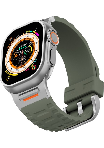 Apple Watch Series 10 46MM/ULTRA 2/ultra 49MM/9 8 7 45MM/SE (2023) Se (2022) Se 6 5 4 44MM/3 2 1 42MM Için Sıvı Silikon Kayış - Orman Yeşili (Yurt Dışından) indirimleri