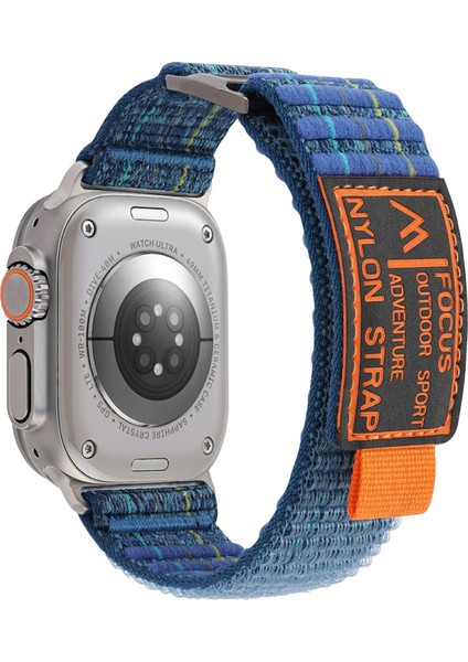 Apple Watch Series 10 46MM/ULTRA 2 Ultra 49MM/9 8 7 45MM/SE (2023) Se (2022) Se 6 5 4 44MM/3 2 1 42MM Için Kalebol Naylon Spor Kordon - Koyu Mavi (Yurt Dışından)