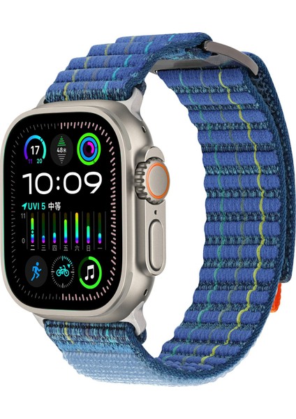 Apple Watch Series 10 46MM/ULTRA 2 Ultra 49MM/9 8 7 45MM/SE (2023) Se (2022) Se 6 5 4 44MM/3 2 1 42MM Için Kalebol Naylon Spor Kordon - Koyu Mavi (Yurt Dışından) modelleri
