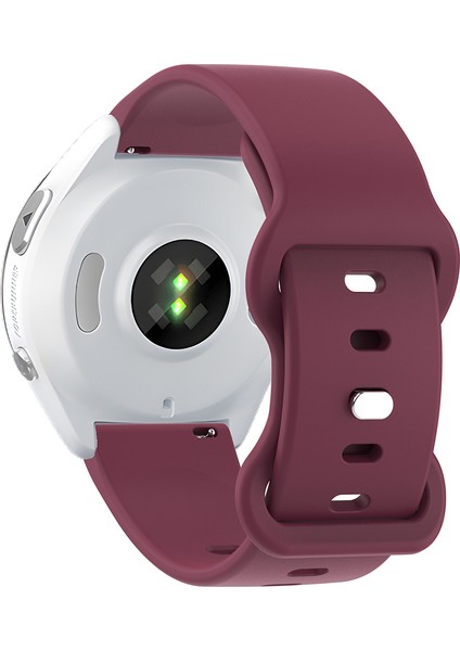 Evrensel 18 mm Düz Renkli Silikon Kayış Şeklinde Tokalı Akıllı Saat Kordonu - Şarap Kırmızısı (Yurt Dışından)