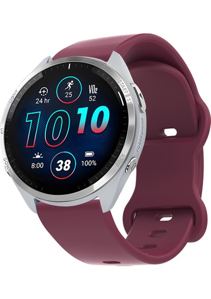 Evrensel 18 mm Düz Renkli Silikon Kayış Şeklinde Tokalı Akıllı Saat Kordonu - Şarap Kırmızısı (Yurt Dışından) fırsatları