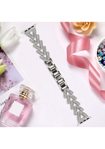 Apple Watch 10 42MM/9 8 7 41MM/SE (2023)/(2022)/(2020) 6 5 4 40MM/3 2 1 38MM Için Çinko Alaşımlı Bükülmüş Saat Kayışı - Starlight (Yurt Dışından) fırsatları