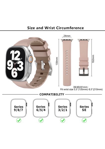 Kalebol Apple Watch Series 10 42MM/9 8 7 41MM/SE (2023) Se (2022) Se 6 5 4 40MM/3 2 1 38MM Saat Kayışı Çift Renkli Silikon Kayış-Pembe (Yurt Dışından) fırsatları