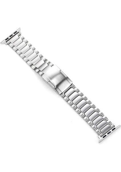 Apple Watch 10 46MM/ULTRA 2/ultra 49MM/9 8 7 45MM/SE (2023) Se (2022) Se 6 5 4 44MM/3 2 1 42MM Titanyum Alaşımlı Kayış Kaplumbağa Sırtı Tokalı-Gümüş (Yurt Dışından)