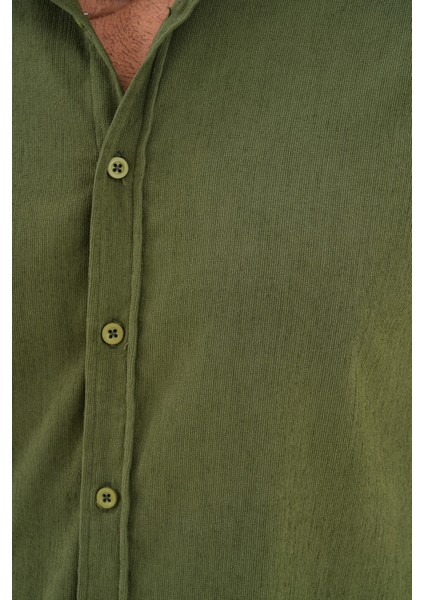 Gömlek Erkek Pamuklu Kadife Kumaş Likralı Mevsimlik Regular Gömlek modelleri