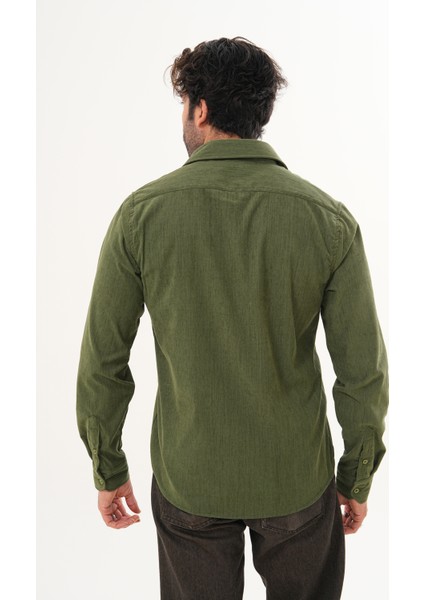 Gömlek Erkek Pamuklu Kadife Kumaş Likralı Mevsimlik Regular Gömlek fırsatları