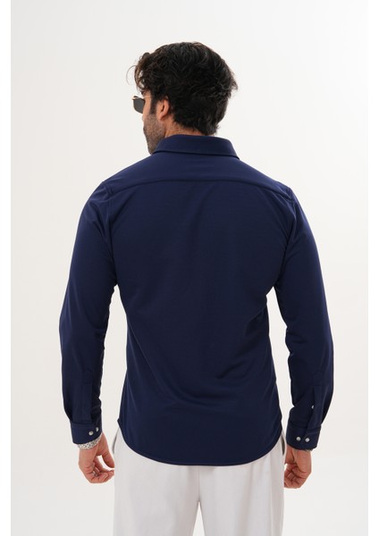 Gömlek Örme Petek Kumaş Mevsimlik Likralı Regular Erkek Gömlek fırsatları