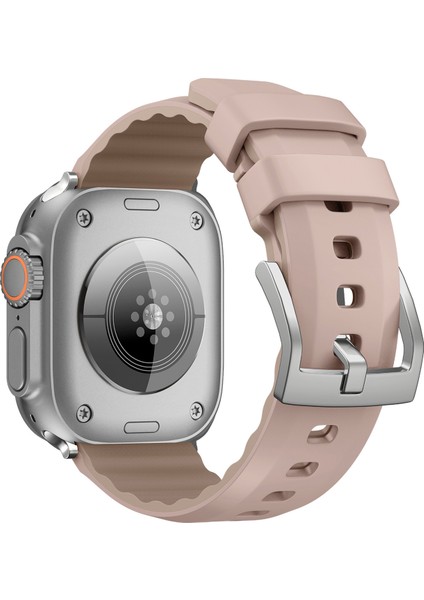 Kalebol Apple Watch 10 46MM/ULTRA 2/ultra 49MM/9 8 7 45MM/SE (2023) Se (2022) Se 6 5 4 44MM/3 2 1 42MM Silikon Bant Çift Renk-Pembe (Yurt Dışından)