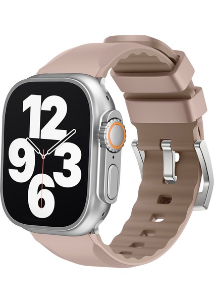 Kalebol Apple Watch 10 46MM/ULTRA 2/ultra 49MM/9 8 7 45MM/SE (2023) Se (2022) Se 6 5 4 44MM/3 2 1 42MM Silikon Bant Çift Renk-Pembe (Yurt Dışından) indirimleri
