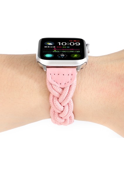 Apple Watch Series 10 46MM/ULTRA 2 Ultra 49MM/9 8 7 45MM/SE (2023) Se (2022) Se 6 5 4 44MM/3 2 1 42MM Için Elastik Dokuma Tasarım Saat Kayışı Yedek Saat Kayışı - Pembe (Yurt Dışından) indirimleri
