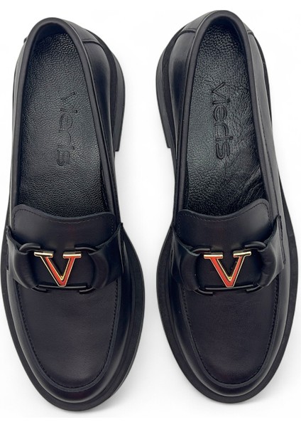 Vellagio Siyah Hakiki Deri Kadın Loafer fırsatları
