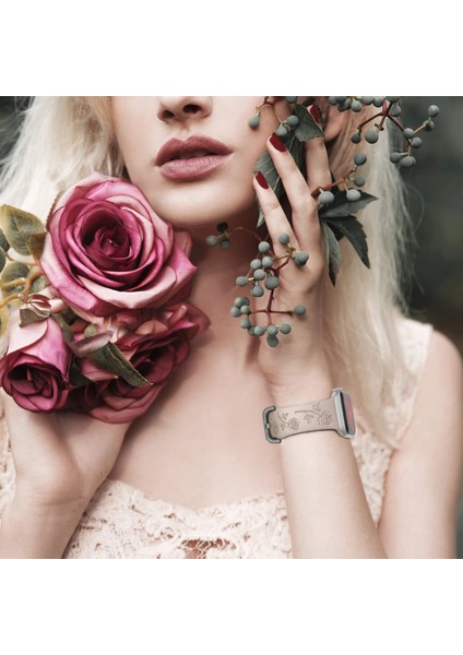 Apple Watch 10 46MM/ULTRA 2/ultra 49MM/9 8 7 45MM/SE (2023) Se (2022) Se 6 5 4 44MM/3 2 1 42MM Gül Silikon Bant-Tan Için (Yurt Dışından) modelleri