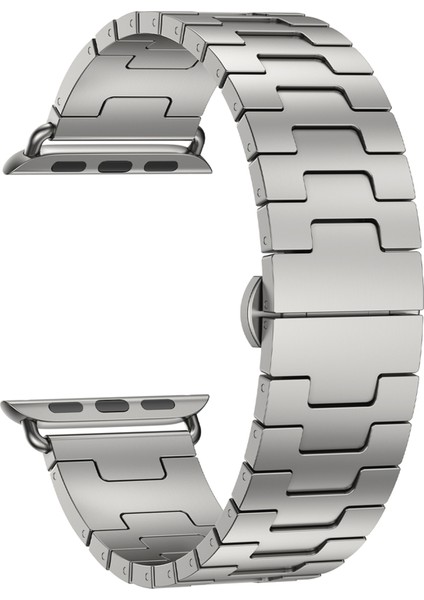 Apple Watch Series 10 46MM/ULTRA 2/ Ultra 49MM/9 8 7 45MM/SE (2023) Se (2022) Se 6 5 4 44MM/3 2 1 42MM Için Titanyum Alaşımlı Kayış - Gri (Yurt Dışından)