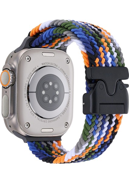 Apple Watch Series 10 Ultra 9 8 7 Se 6 5 4 3 2 1 46MM 49MM 45MM 44MM 42MM Paraşüt Tokalı Naylon Saat Kayışı - Kovboy (Yurt Dışından)