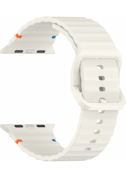 Apple Watch Series 10 46MM/ULTRA 2 Ultra 49MM/SERIES 9 8 7 45MM/SE (2023) Se (2022) Se 6 5 4 44MM/3 2 1 42MM Bant-Starlight Için Silikon Kayış (Yurt Dışından) fırsatları