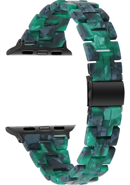 Apple Watch Series 10 46MM/ULTRA 2 Ultra 49MM/9 8 7 45MM/SE (2023) Se (2022) Se 6 5 4 44MM/3 2 1 42MM - Yeşil Karışık Için Hafif Renkli Reçine Saat Kayışı Yedeği (Yurt Dışından)