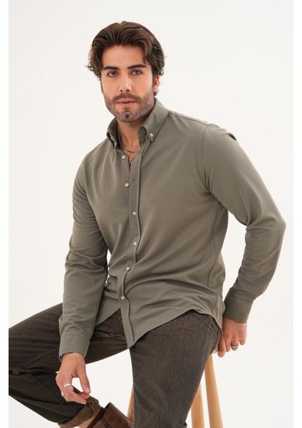 Gömlek Örme Petek Kumaş Mevsimlik Likralı Regular Erkek Gömlek fiyatları