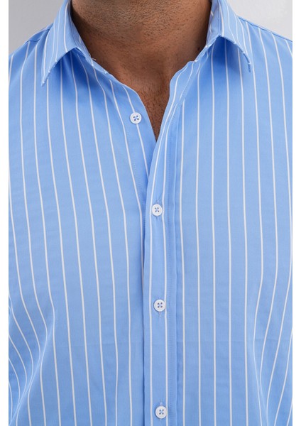 Gömlek Çizgili Pamuklu Mevsimlik Regular Erkek Gömlek modelleri