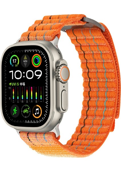 Apple Watch Series 10 46MM/ULTRA 2/ultra 49MM/9 8 7 45MM/SE (2023) Se (2022) Se Naylon Döngülü Saat Kayışı - Turuncu (Yurt Dışından) fiyatları