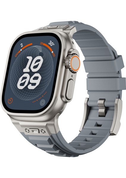 Apple Watch 10 46MM/ULTRA 2/ultra 49MM/9 8 7 45MM/SE (2023) Se (2022) Se 6 5 4 44MM/3 2 1 42MM Ayarlanabilir Kayış Silikon Bant-Titanyum+Gri (Yurt Dışından) fırsatları