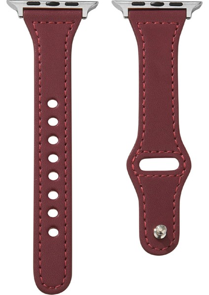 Kalebol Apple Watch 10 46MM/ULTRA 2/ultra 49MM/9 8 7 45MM/SE (2023) Se (2022) Se 6 5 4 44MM/3 2 1 42MM Saat Kayışı, Küçük Toka - Şarap Kırmızısı (Yurt Dışından)