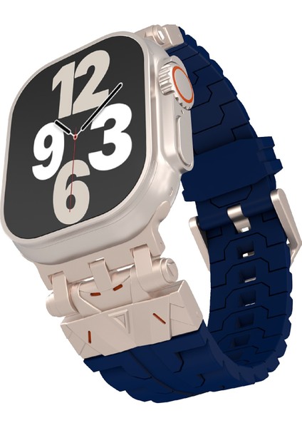 Apple Watch Series 10 46MM/ULTRA 2 Ultra 49MM/SERIES 9 8 7 45MM/SE (2023) Se (2022) Se 6 5 4 44MM/3 2 1 42MM Için Silikon Kayış - Gece Mavisi (Yurt Dışından) fırsatları